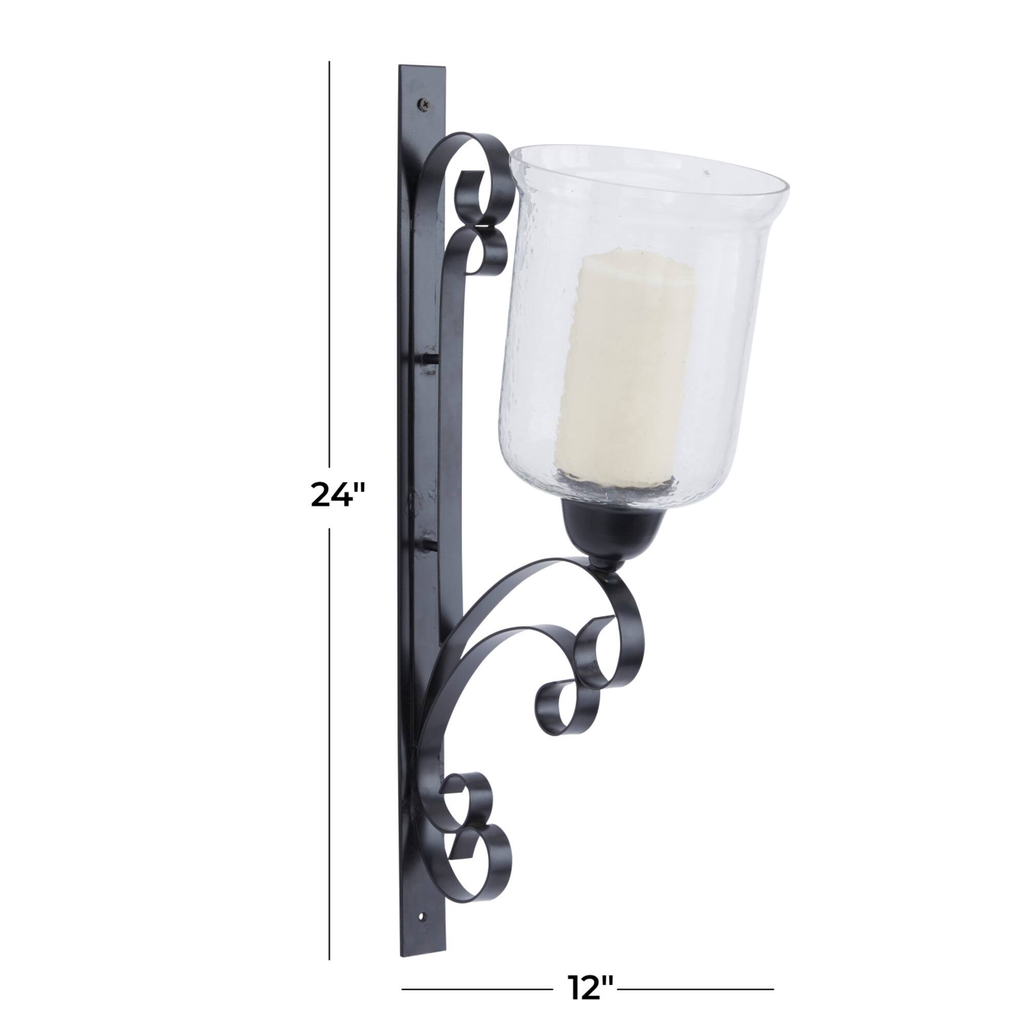 24" Black Traditional Wall Sconce